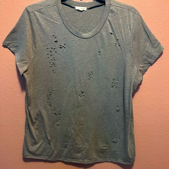 Wet Seal grey distressed shirt - Picture 1 of 6